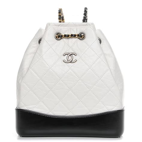 chanel vip backpack cc black white|Chanel gabrielle backpack price 2020.